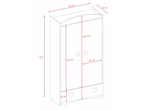 Kocot kids Detská skriňa Julia 90 cm biela