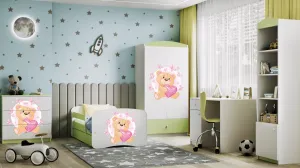 Kocot kids Detská skriňa Babydreams 90 cm medvedík s motýlikmi zelený