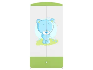 Kocot kids Detská skriňa Babydreams 90 cm medvedík zelená