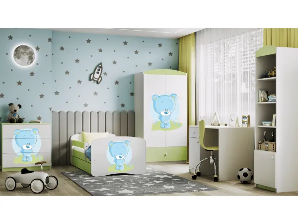 Kocot kids Detská skriňa Babydreams 90 cm medvedík zelená