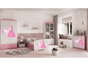 Kocot kids Detská skrinka Babydreams 90 cm princezná a poník ružová