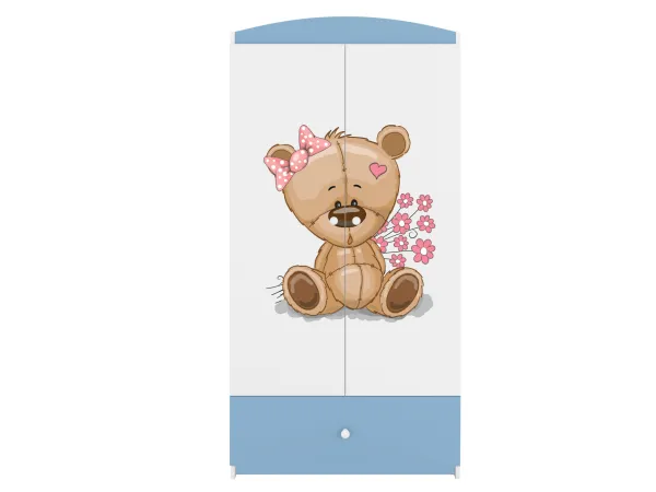 Kocot kids Detská skriňa Babydreams 90 cm medvedík s kvietkami modrá