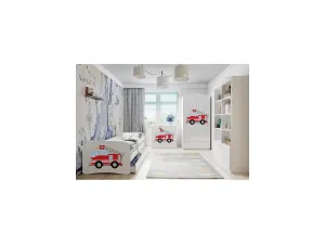 Kocot kids Detská skriňa Babydreams 90 cm hasičské auto biela