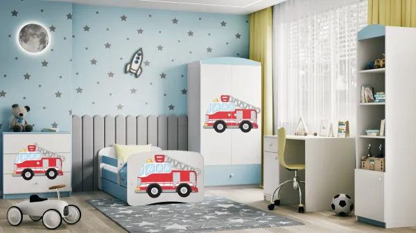 Kocot kids Detská skriňa Babydreams 90 cm hasičské auto modrá