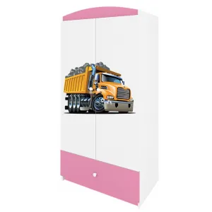 Kocot kids Detská skriňa Babydreams 90 cm nákladiak ružová