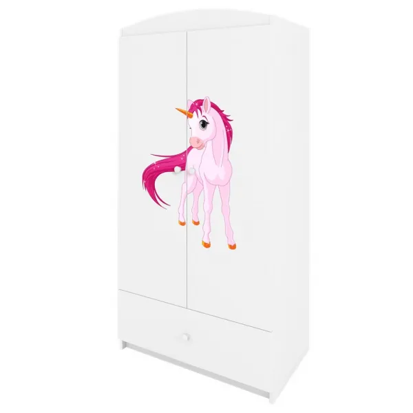 Kocot kids Detská skriňa Babydreams 90 cm jednorožec biela