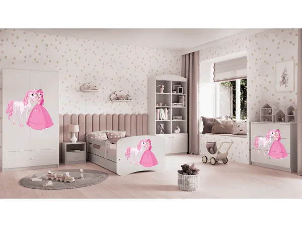 Kocot kids Detská skriňa Babydreams 90 cm princezná a poník biela