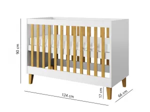 Kocot kids Detská postieľka Kubi 120x60 cm biela, varianta 60x120, bez šuplíků, bez matrace