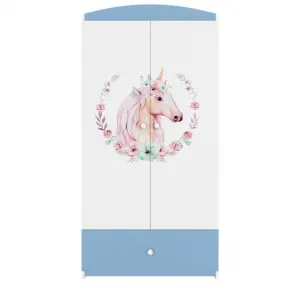 Kocot kids Detská skriňa Babydreams 90 cm jednorožec modrá