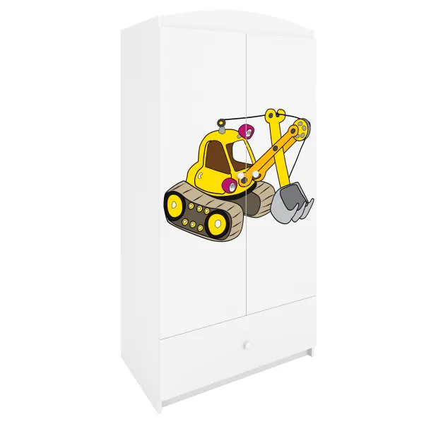 Kocot kids Detská skriňa Babydreams 90 cm bager biela