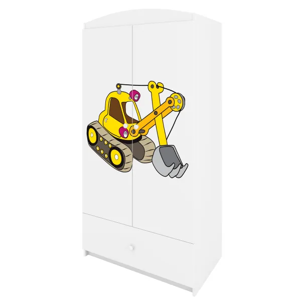 Kocot kids Detská skriňa Babydreams 90 cm bager biela