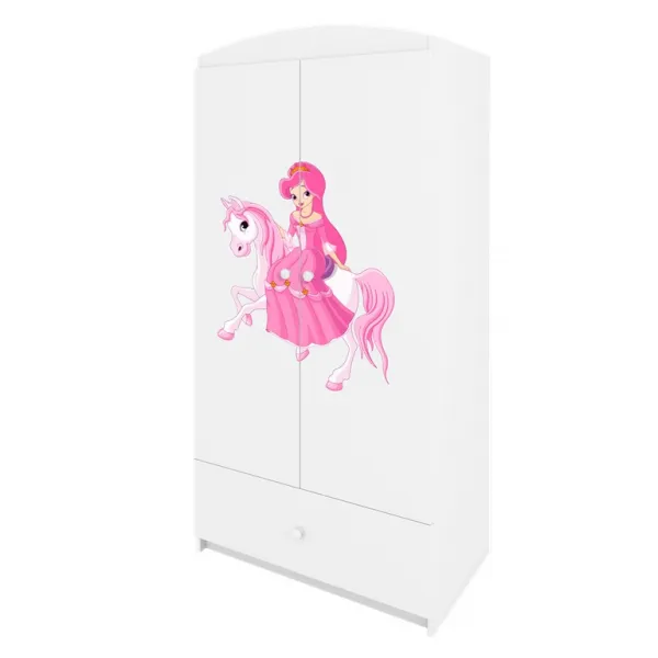 Kocot kids Detská skriňa Babydreams 90 cm princezná na koni biela