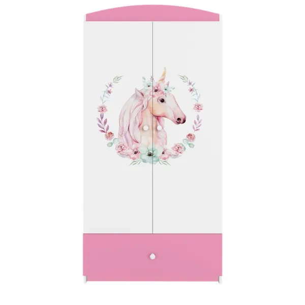 Kocot kids Detská skriňa Babydreams 90 cm jednorožec ružová