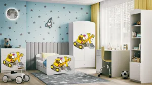 Kocot kids Detská skriňa Babydreams 90 cm bager biela