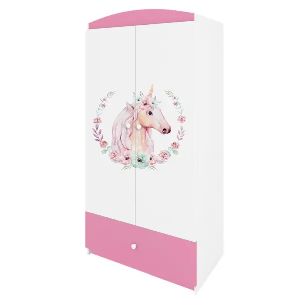 Kocot kids Detská skriňa Babydreams 90 cm jednorožec ružová