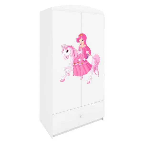 Kocot kids Detská skriňa Babydreams 90 cm princezná na koni biela