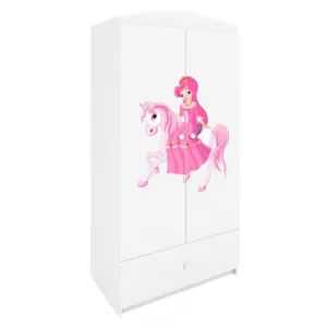 Kocot kids Detská skriňa Babydreams 90 cm princezná na koni biela