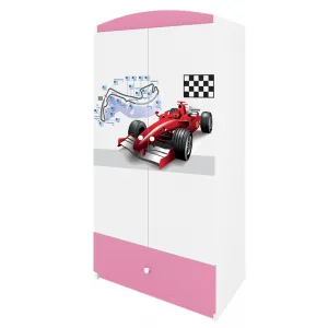 Kocot kids Detská skriňa Babydreams 90 cm závodné auto ružová
