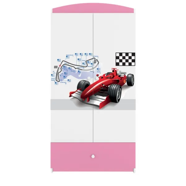 Kocot kids Detská skriňa Babydreams 90 cm závodné auto ružová