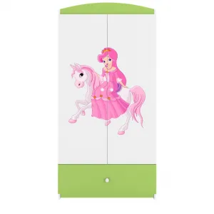 Kocot kids Detská skriňa Babydreams 90 cm princezná zelená