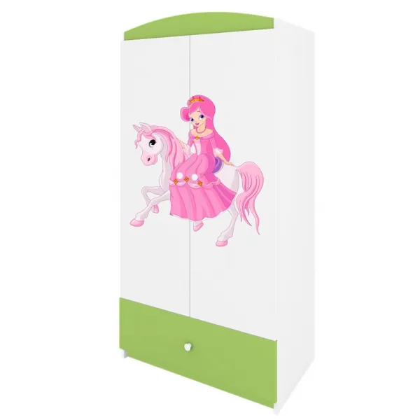 Kocot kids Detská skriňa Babydreams 90 cm princezná zelená