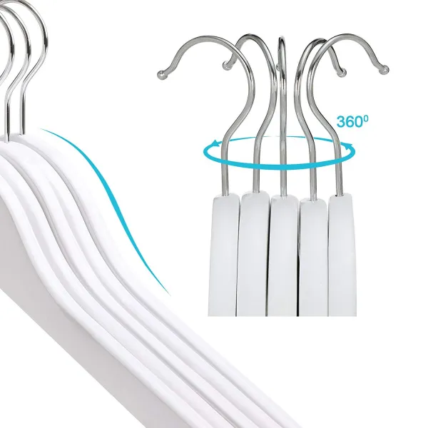 SONGMICS Detský drevený vešiak biely 35 cm 20 ks