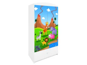 Kocot kids Detská skriňa Babydreams 90 cm safari biela