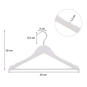 SONGMICS Detský drevený vešiak biely 35 cm 20 ks