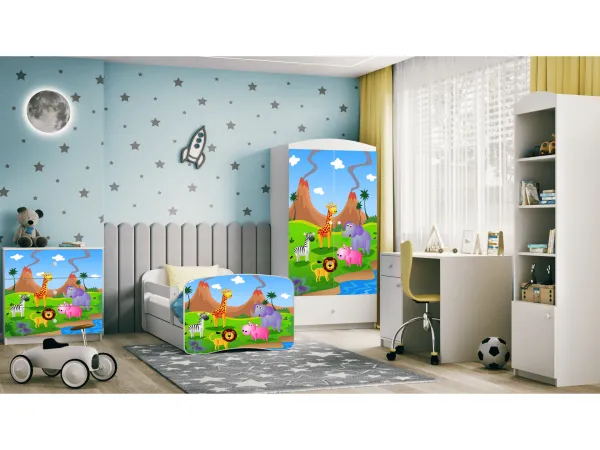 Kocot kids Detská skriňa Babydreams 90 cm safari biela