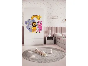 Kocot kids Detská skriňa Babydreams 90 cm ZOO biela