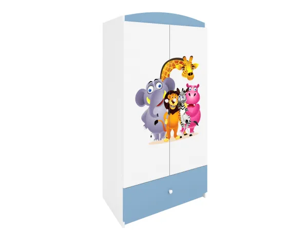 Kocot kids Detská skriňa Babydreams 90 cm ZOO modrá