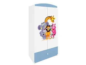 Kocot kids Detská skriňa Babydreams 90 cm ZOO modrá