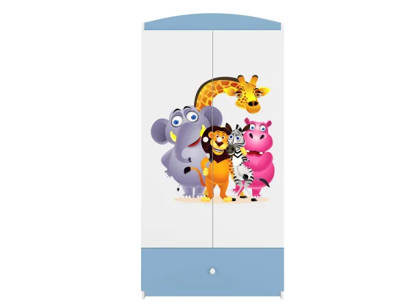 Kocot kids Detská skriňa Babydreams 90 cm ZOO modrá