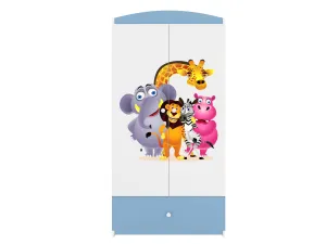 Kocot kids Detská skriňa Babydreams 90 cm ZOO modrá