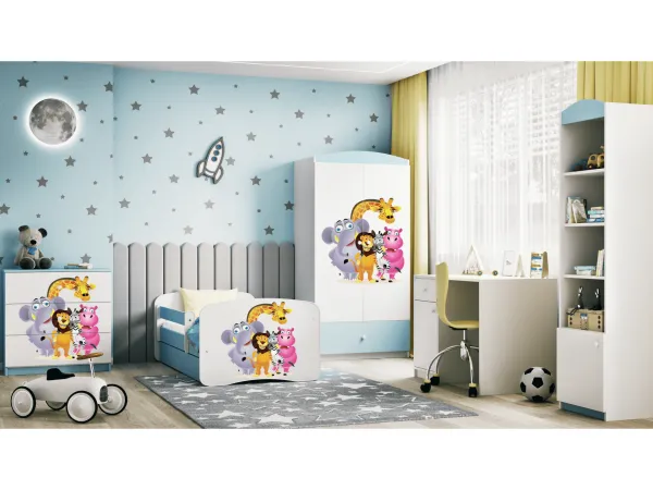 Kocot kids Detská skriňa Babydreams 90 cm ZOO modrá