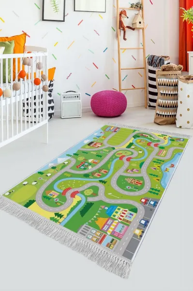 Conceptum Hypnose Detský koberec Mesto 80x120 cm zelený