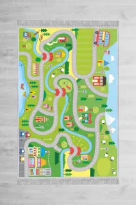 Conceptum Hypnose Detský koberec Mesto 80x120 cm zelený