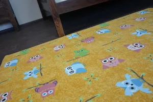 Dywany Lusczow Detský kusový koberec LITTLE OWL žltý, veľkosť 100x150
