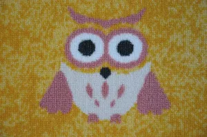 Dywany Lusczow Detský kusový koberec LITTLE OWL žltý, veľkosť 100x150