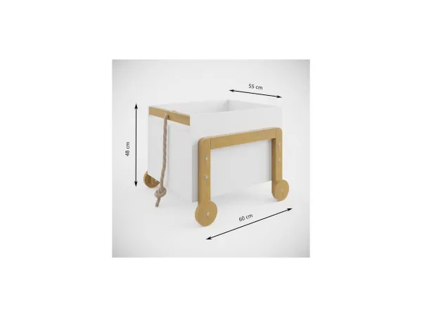 Kocot kids Detský úložný box Victor 60 cm biely