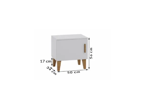 Kocot kids Detský nočný stolík Kubi 50 cm biely