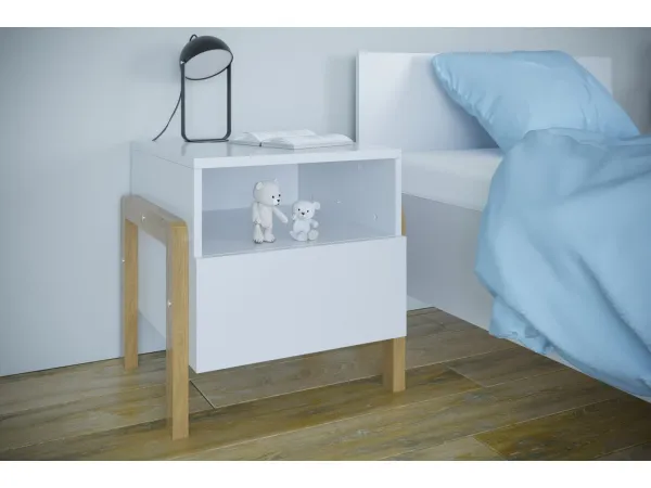 Kocot kids Detský nočný stolík Victor 46 cm biely