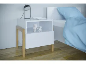 Kocot kids Detský nočný stolík Victor 46 cm biely