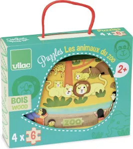 Vilac Puzzle drevené ZOO 24 dielikov