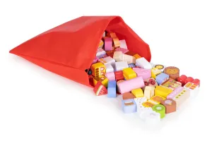WELLHOX Vzdelávacia sada drevených kociek - Candy city 116 ks.