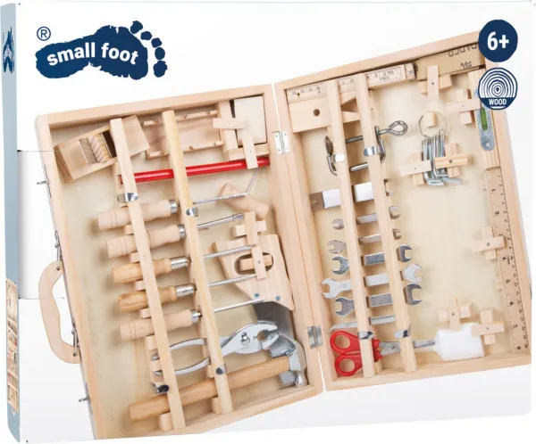 Hračka Small Foot Kufrík drevené náradie Deluxe