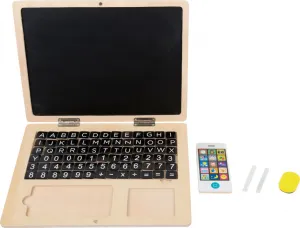 Small foot Drevený notebook pre deti VISCO hnedý
