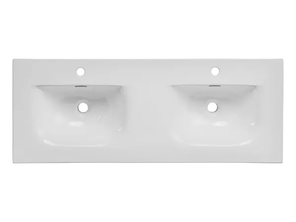 Comad Dvojité keramické zapustené umývadlo Sky 120 cm biele
