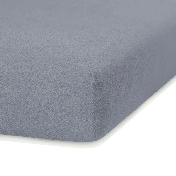 Froté prestieradlo s gumou AmeliaHome Ruby tmavosivé, veľkosť 80-90x200+30