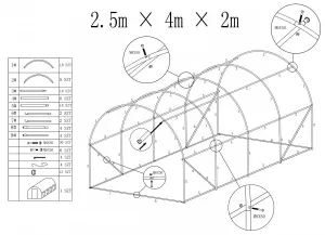 Fóliový tunel - záhradný skleník AUREA 2,5x4m